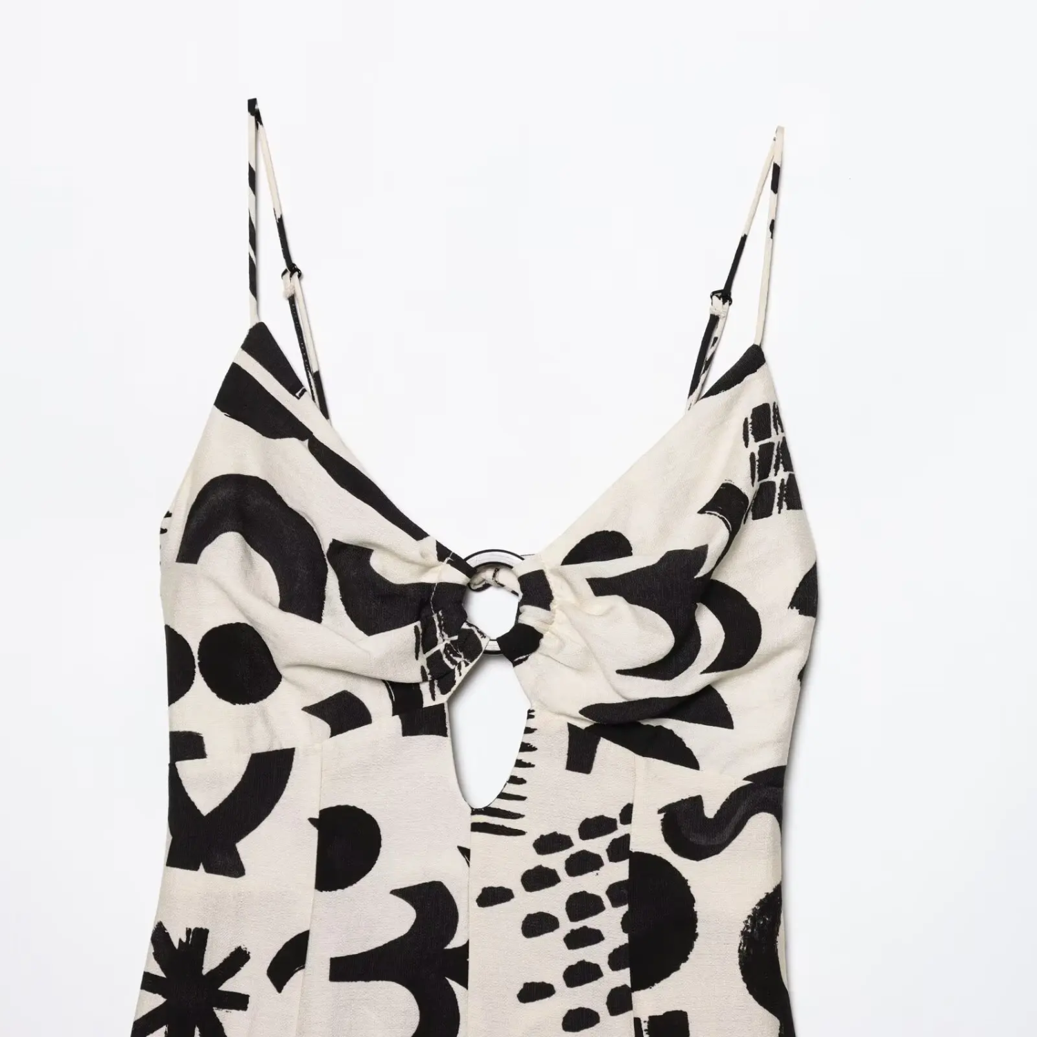 Lily | Graffiti Print V-Neck Sleeveless Dress with Lace-Up Back