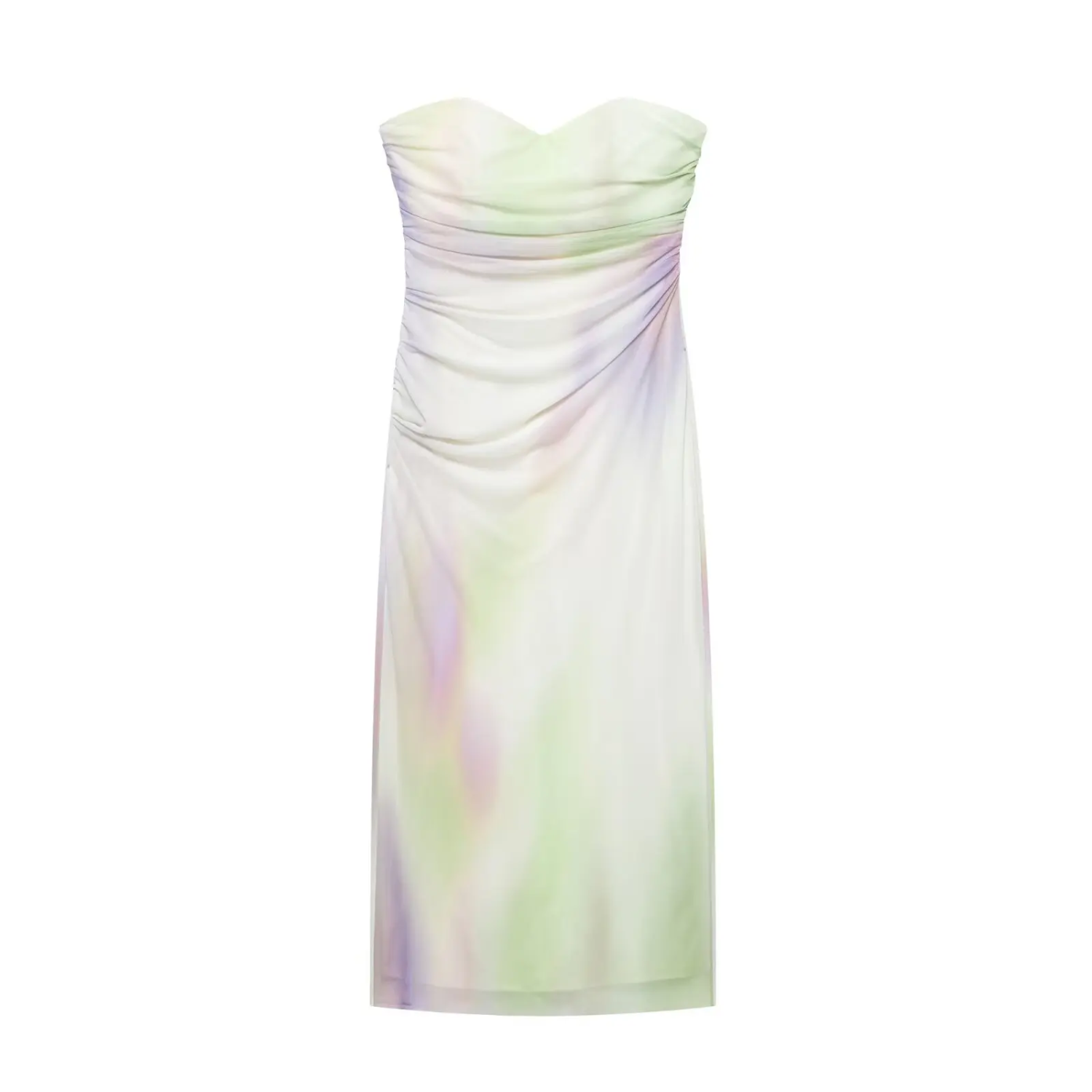 Zoe | Strapless Printed Tulle Long Dress with Back Zipper