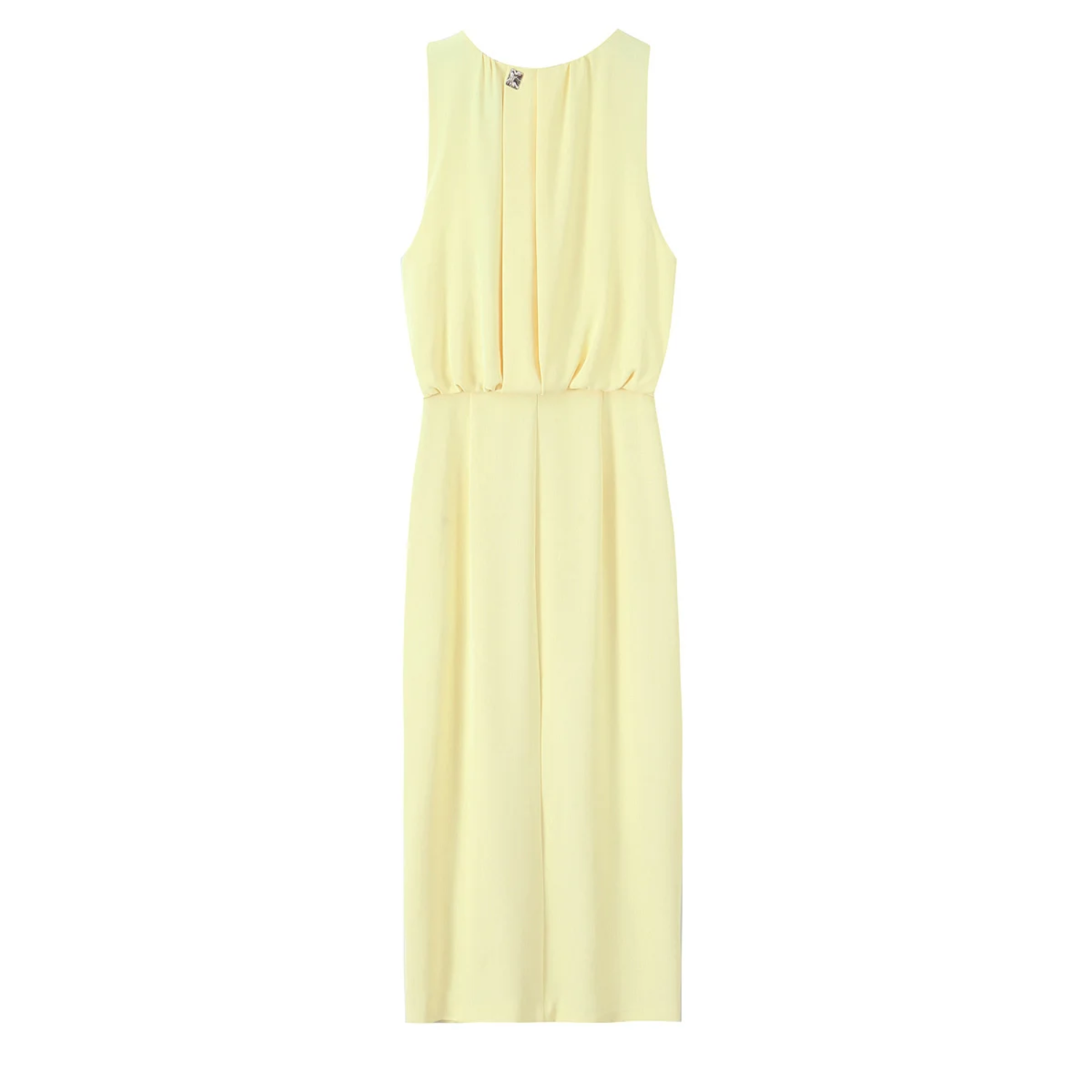 Ava | Elegant Sleeveless Long Dress with Split Hem and Fold Detail