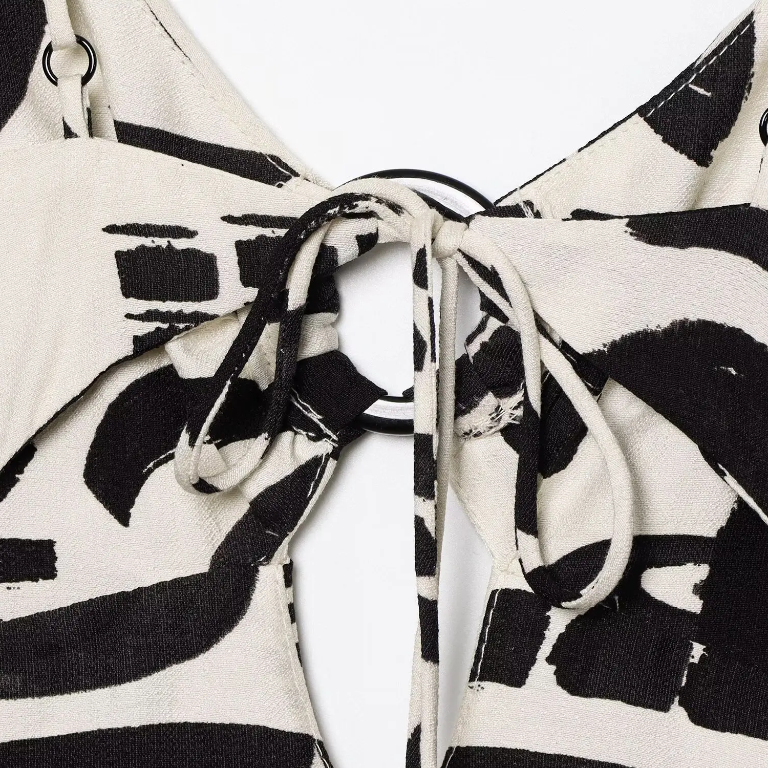 Lily | Graffiti Print V-Neck Sleeveless Dress with Lace-Up Back