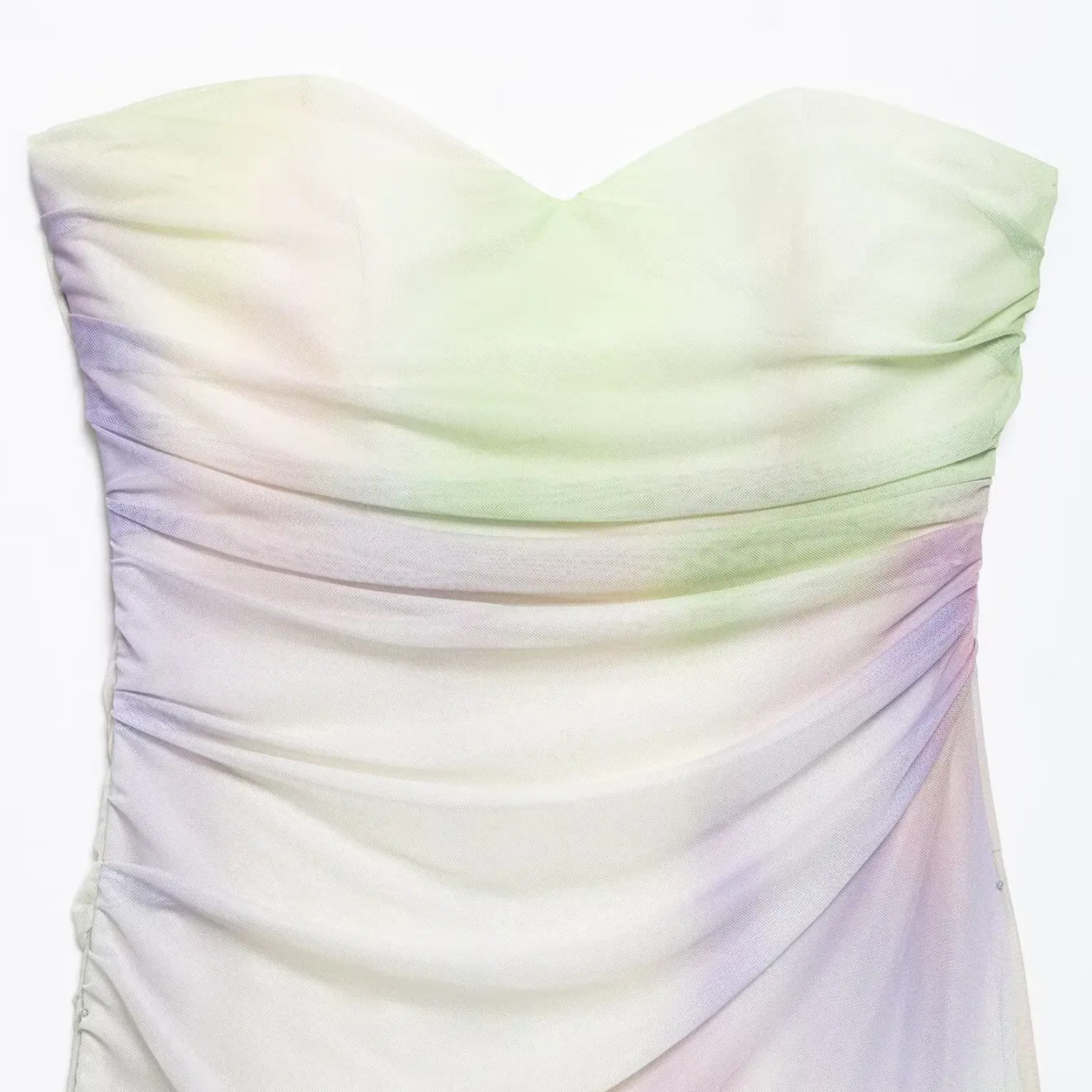 Zoe | Strapless Printed Tulle Long Dress with Back Zipper