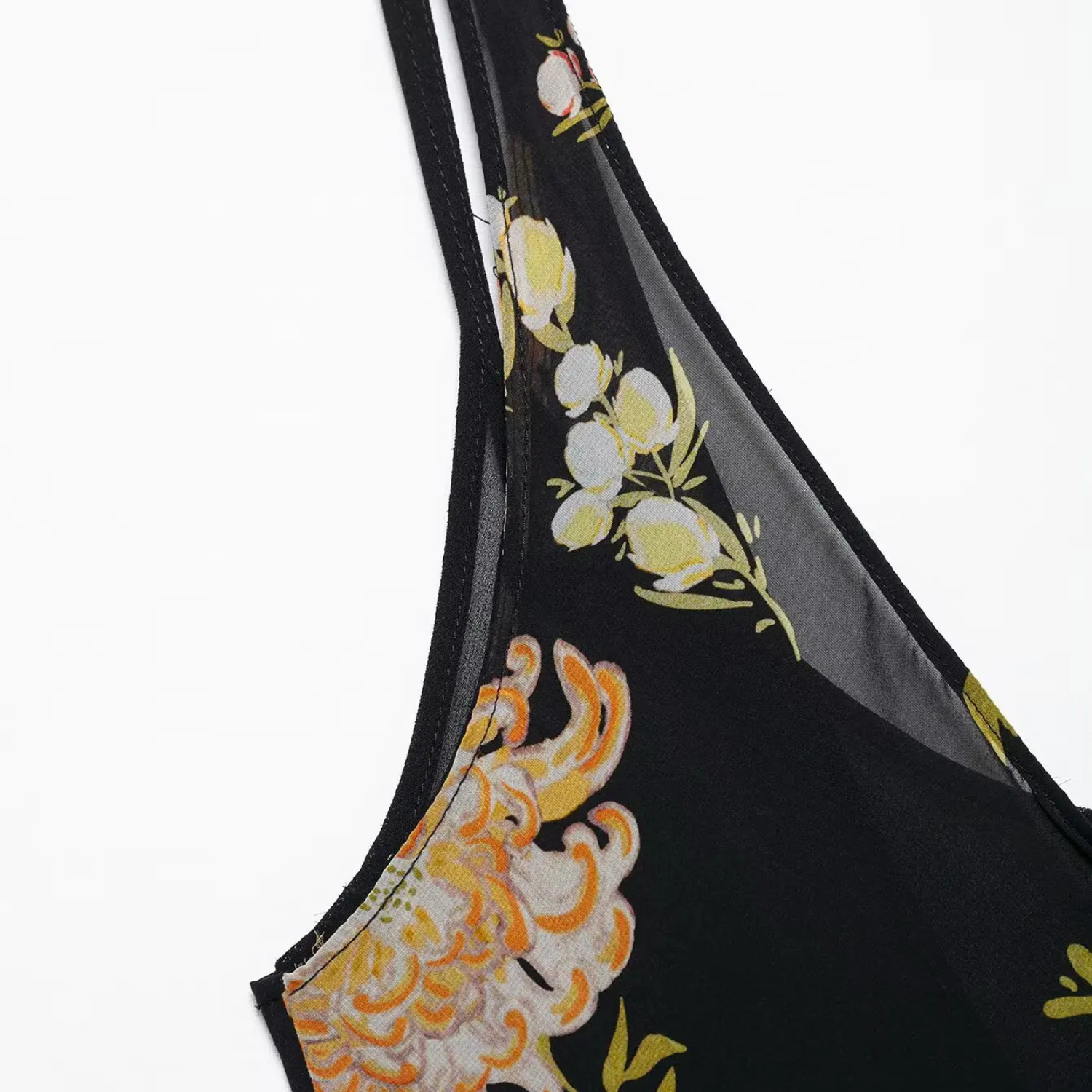 Bella | Printed V-Neck Sleeveless Midi Dress with Pleated Waist Detail