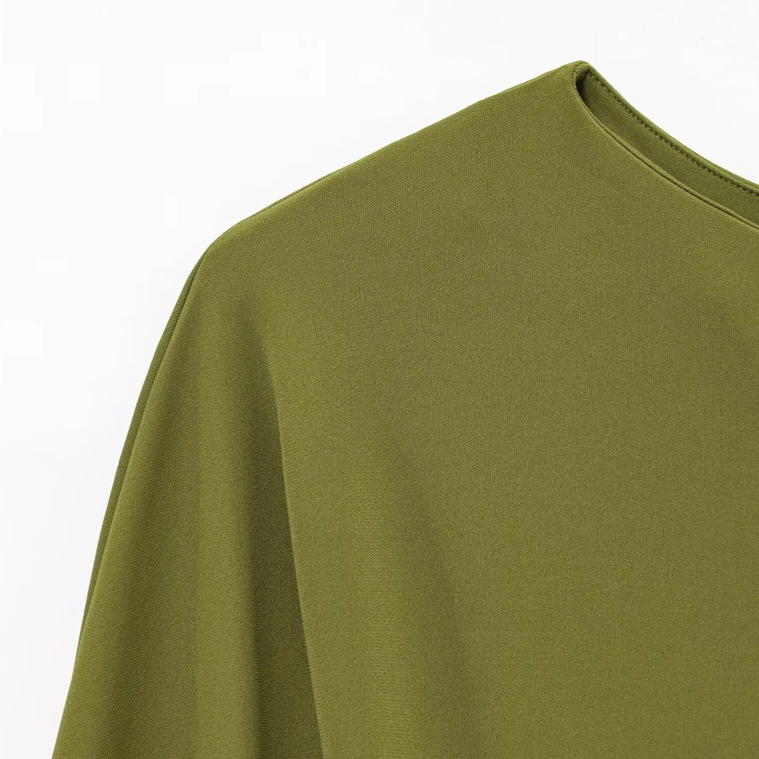 Isla | Green Long Dress with One-Shoulder Sleeve and Hollow Waist